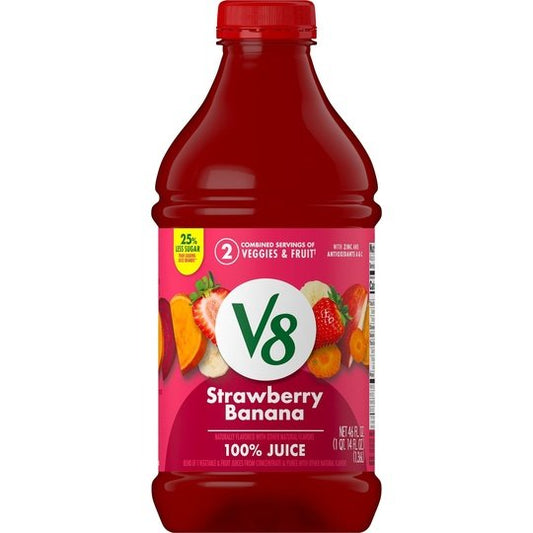 V8 Blends 100% Juice Strawberry Banana Juice, 46 fl oz Bottle