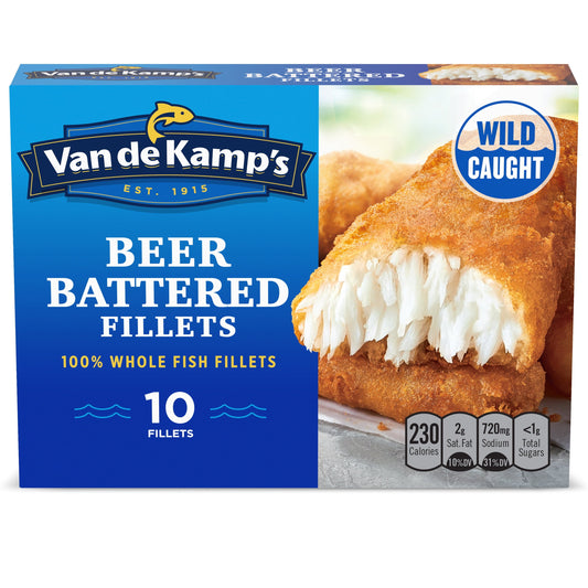 Van De Kamp's Beer Battered Fish Fillets, 19.1 oz, 10 Ct (Frozen)