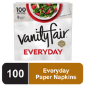 Vanity Fair Everyday Disposable Paper Napkins, White, 100 Count