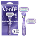 Venus Deluxe Smooth Swirl Women's Razor Handle with 2 Blade Refills