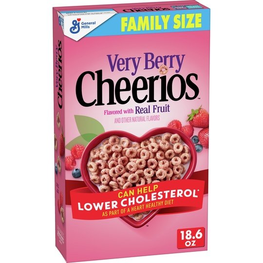 Very Berry Cheerios, Heart Healthy Cereal, Family Size, 18.6 OZ