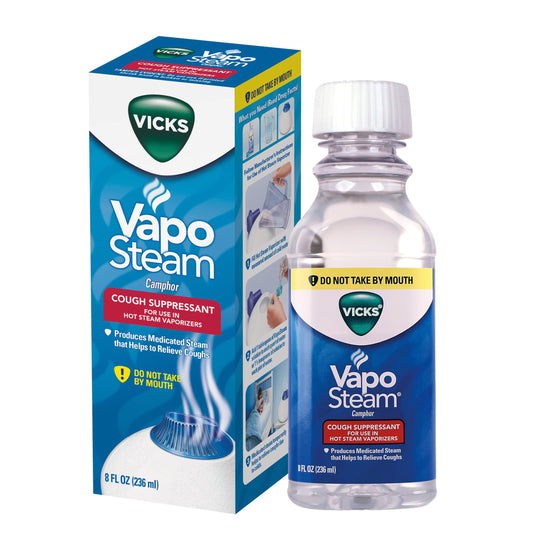 Vicks Vapo Steam Cough Suppressant, Liquid for Use in Vicks Hot Vaporizers, 8 fl oz, VIN008V1