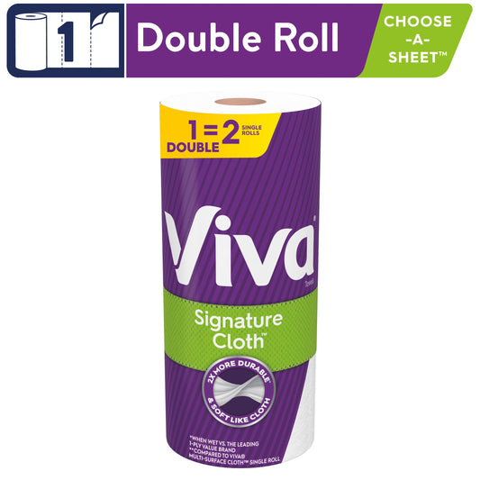 Viva Signature Cloth Paper Towels, 1 Double Roll, 94 Sheets Per Roll (94 Sheets Total)