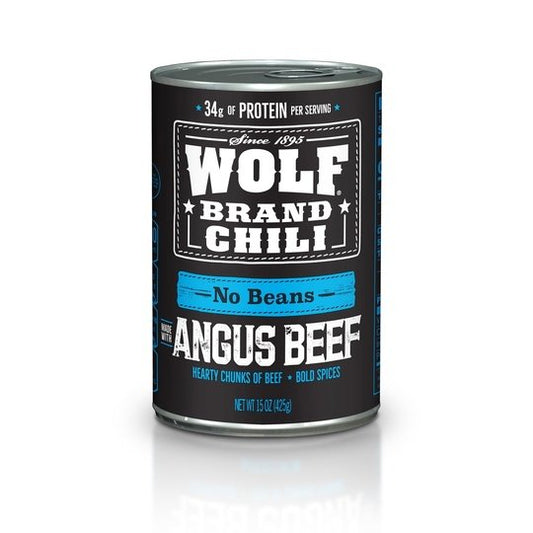 WOLF BRAND Angus No Beans Chili, 15 oz.