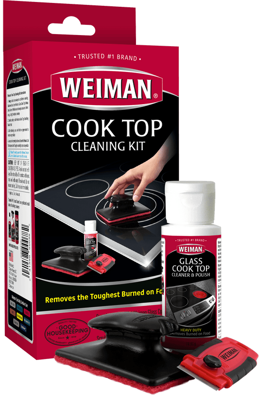 Weiman Complete Glass & Ceramic Cook Top Cleaning Kit - Includes Cream, Scrubbing Pad and Scraper