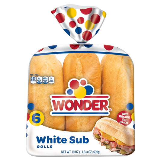 Wonder Bread Wonder 6ct White Sub Roll