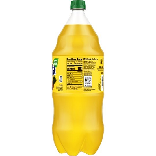 Fanta Pineapple Fruit Soda Pop, 2 Liter Bottle