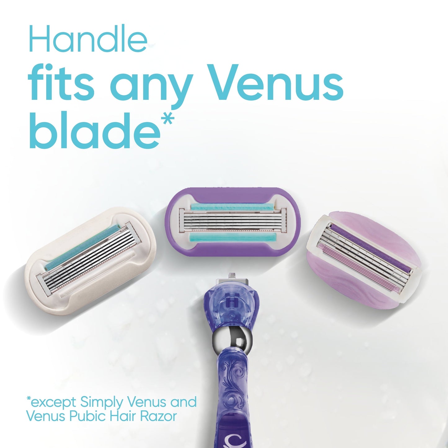 Venus Deluxe Smooth Swirl Women's Razor Handle with 2 Blade Refills