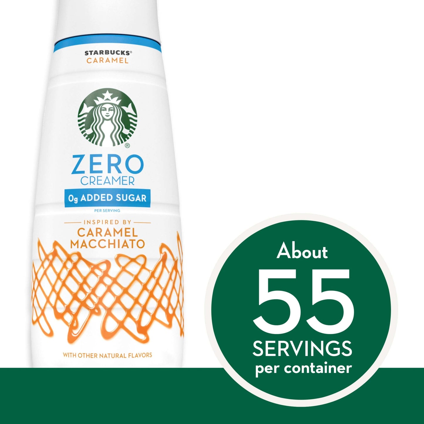 Starbucks Zero Caramel Flavored Liquid Coffee Creamer, Caramel Flavored Creamer 28 fl oz