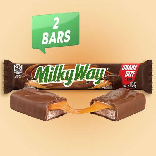 Milky Way Candy Milk Chocolate Bar, Share Size - 3.63 oz