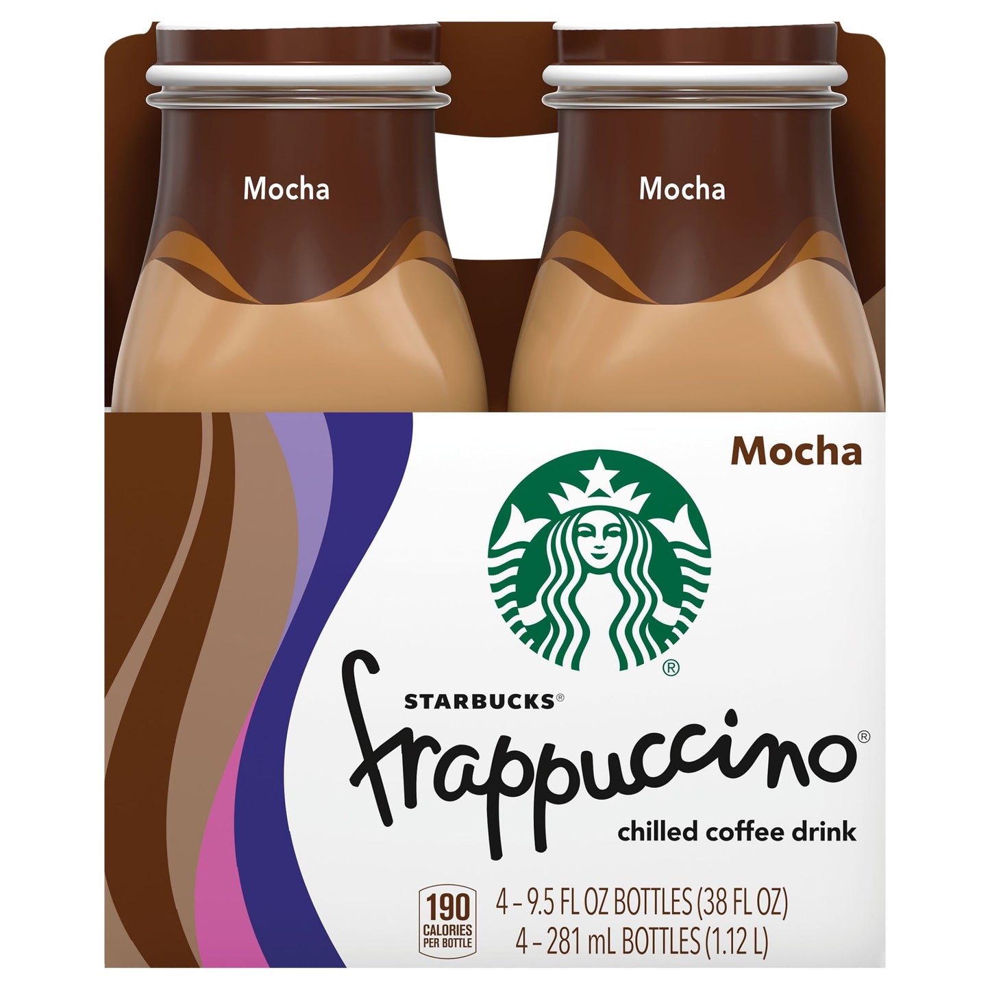 Starbucks Frappuccino Mocha Iced Coffee, 9.5 oz, 4 Pack Bottles