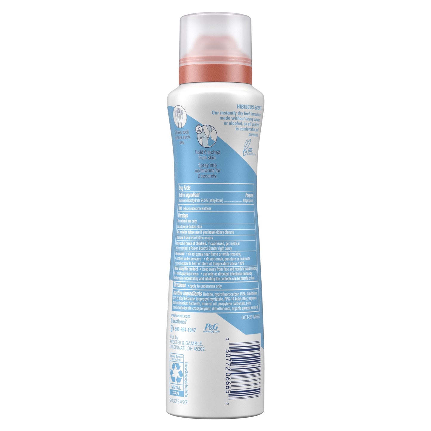 Secret Dry Spray Antiperspirant Deodorant for Women, Tropical Hibiscus, 4.1 oz