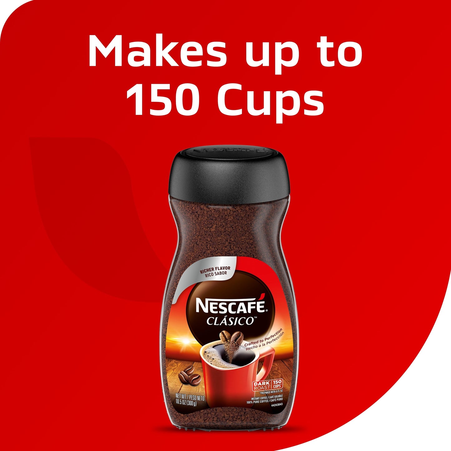 NESCAFÉ CLÁSICO Dark Roast, Instant Coffee, 1 Jar, 10.5 oz