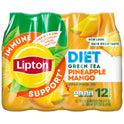 Lipton Iced Tea Immune Support Diet Pineapple Mango Green Tea 16.9 Fl Oz, 12 Count