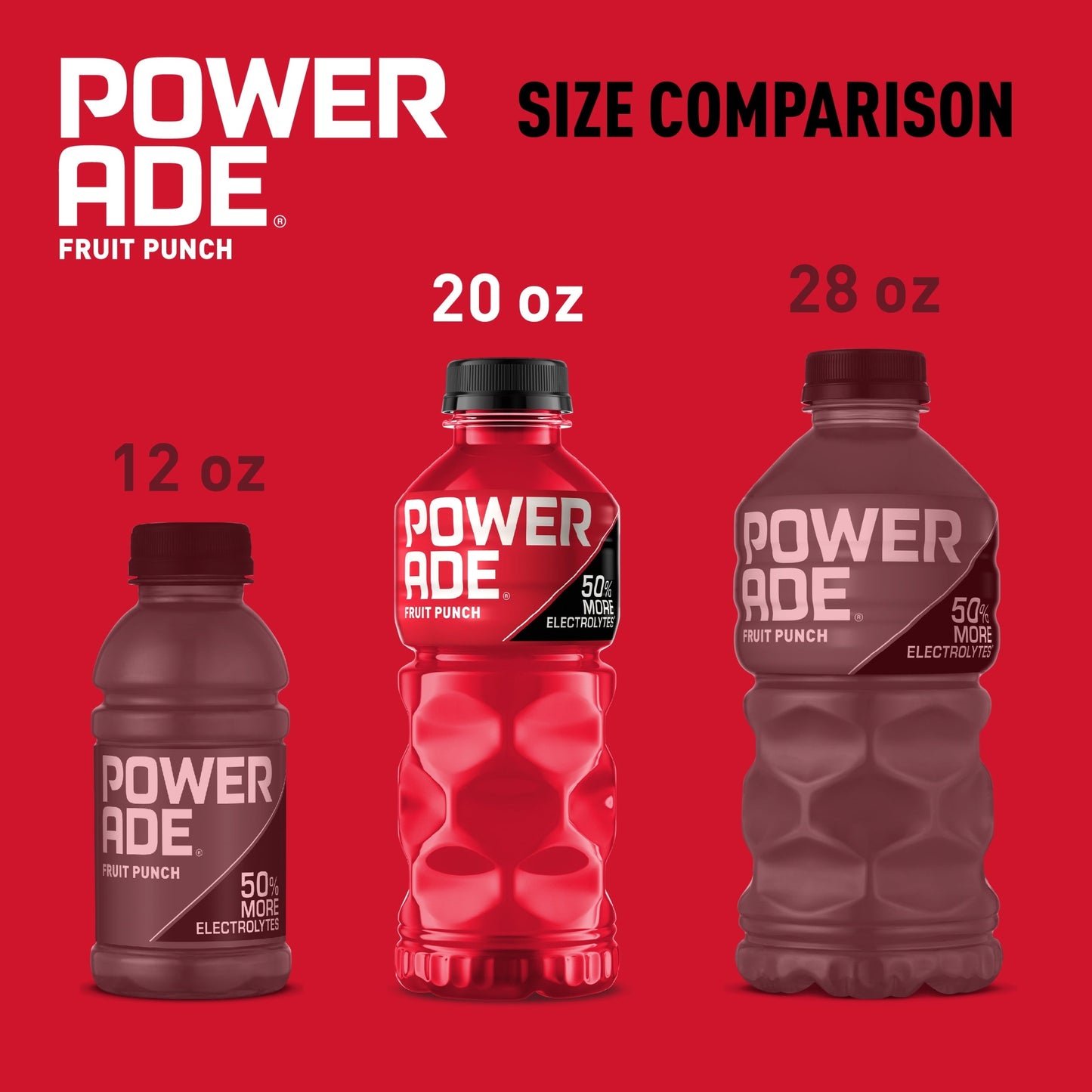 POWERADE Electrolyte Enhanced Fruit Punch Sport Drink, 20 fl oz, 8 Count Bottles