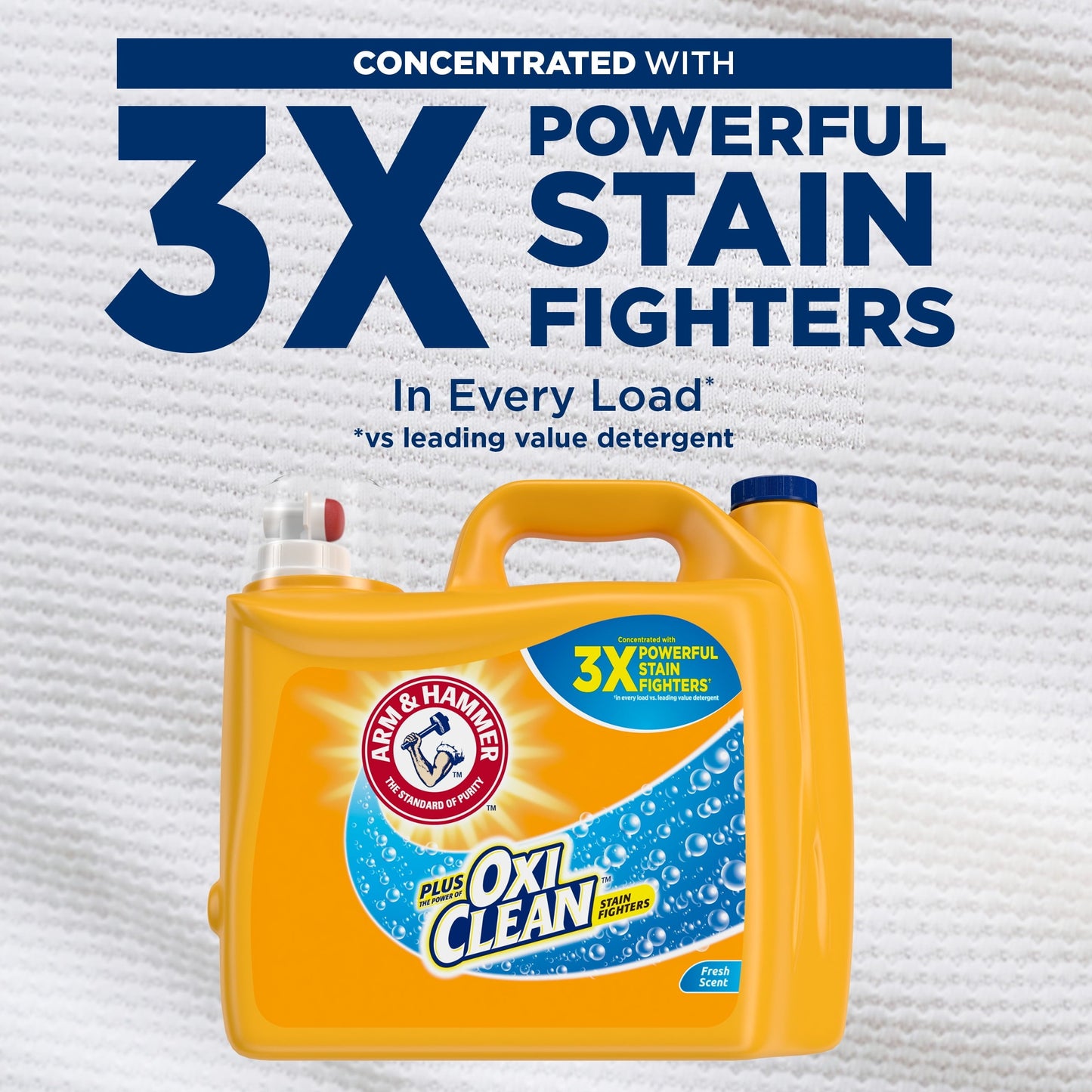 Arm & Hammer Plus OxiClean Fresh Scent, 128 Loads Liquid Laundry Detergent, 166.5 fl oz