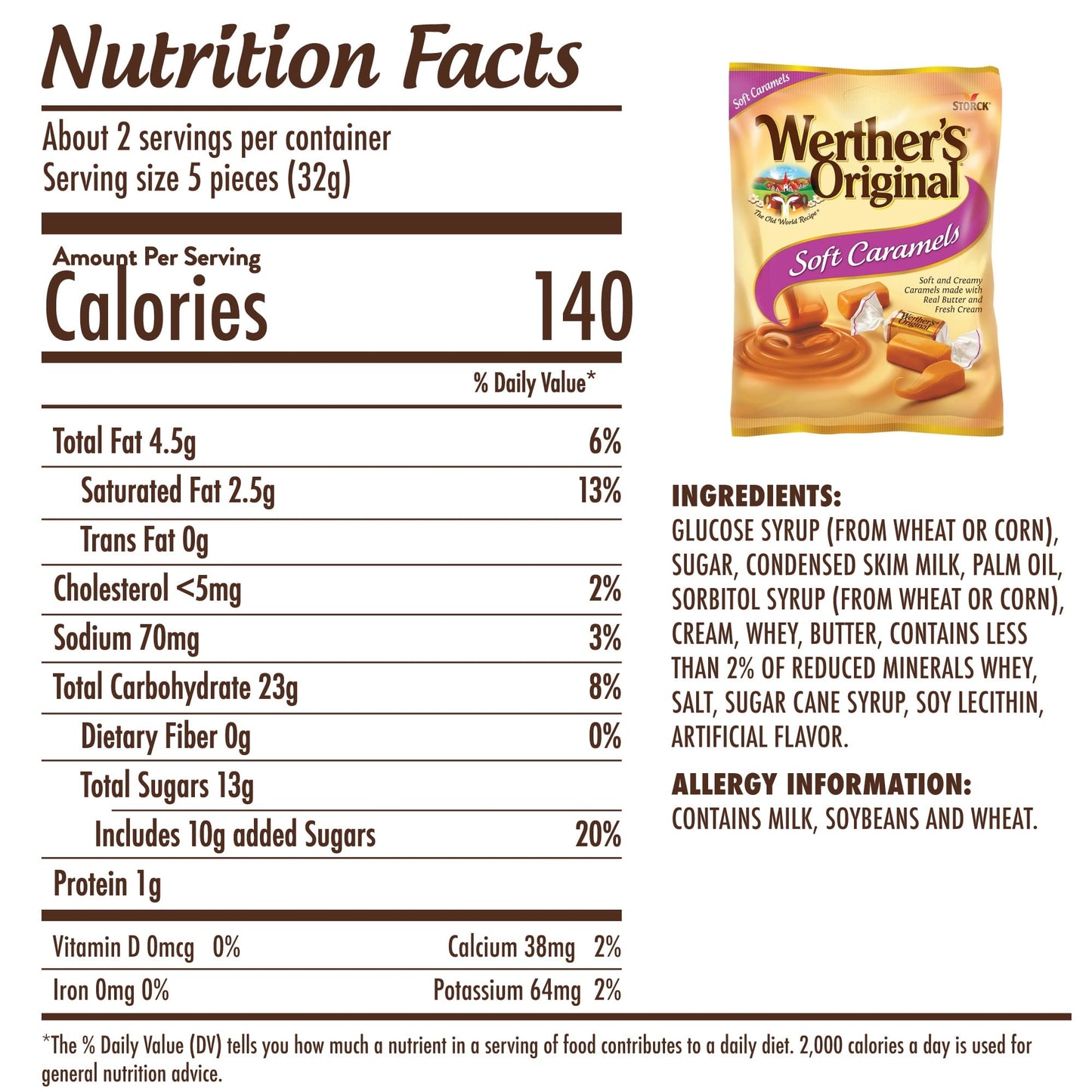 Werthers Original Soft Caramel Candy, 2.22 oz