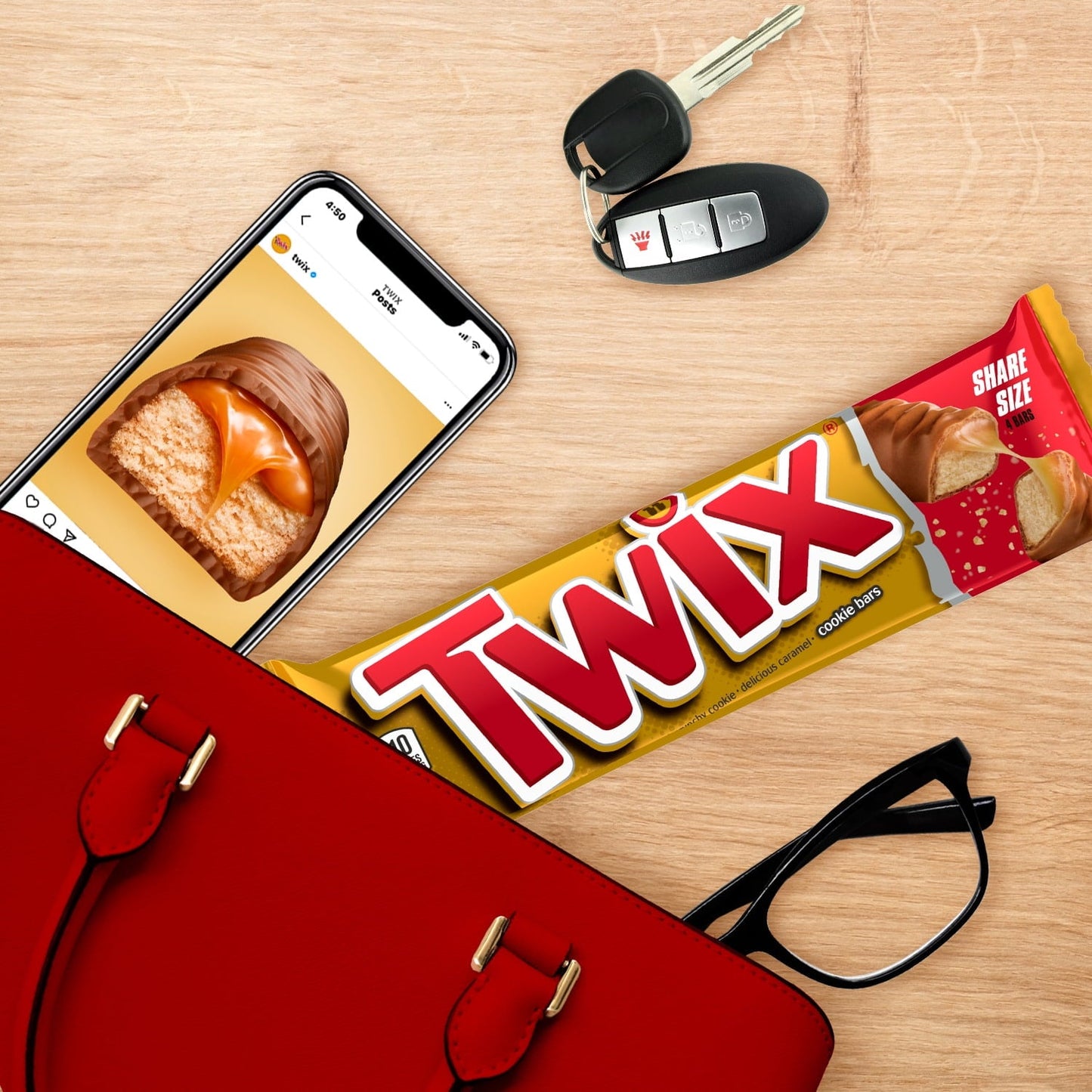 Twix Caramel Chocolate Cookie Candy Bar, Share Size - 3.02 oz