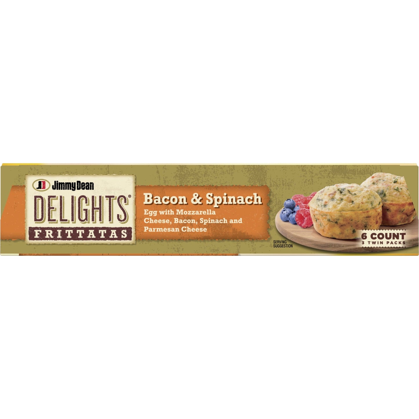 Jimmy Dean Delights Bacon & Spinach Frittatas, 12 oz, 6 Ct (Frozen)