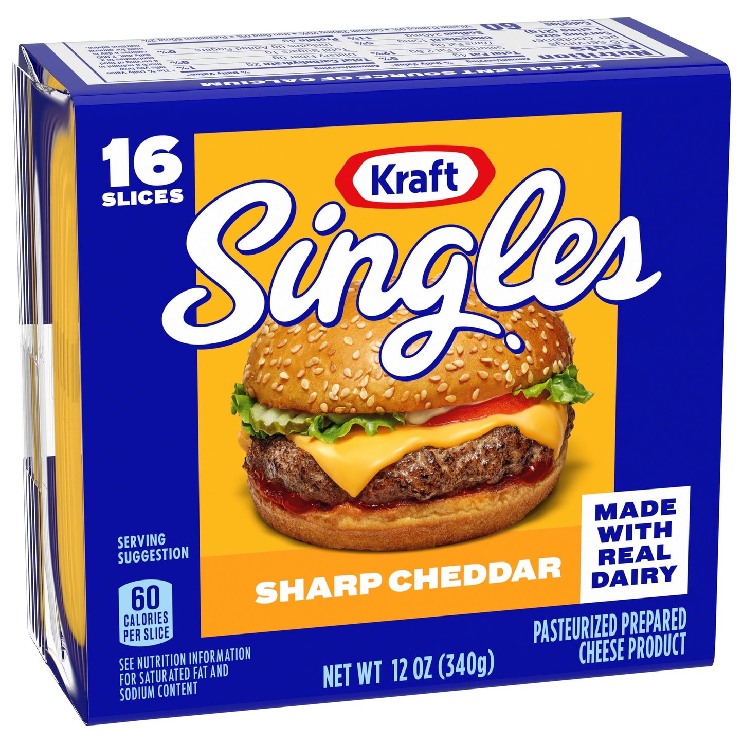 Kraft Singles Sharp Cheddar Cheese Slices, 16 Ct Pk