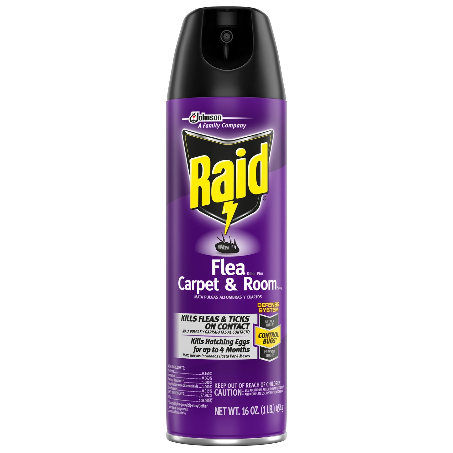 Raid Flea Killer Plus Carpet & Room Spray Kills Fleas & Flea Eggs for Up to 4 Weeks, 16 oz