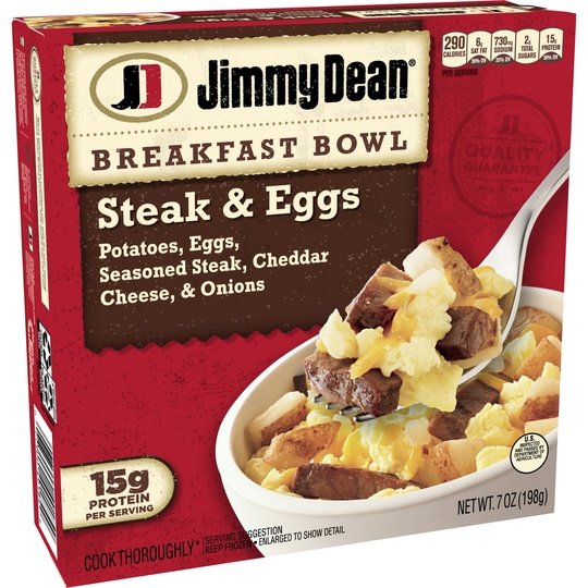 Jimmy Dean Steak & Eggs Breakfast Bowl, 7 oz (Frozen)