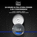 Dove Men+care Ultra Hydra Cream, Face, Hands and Body Moisturizer, All Skin Types, 5.07 oz