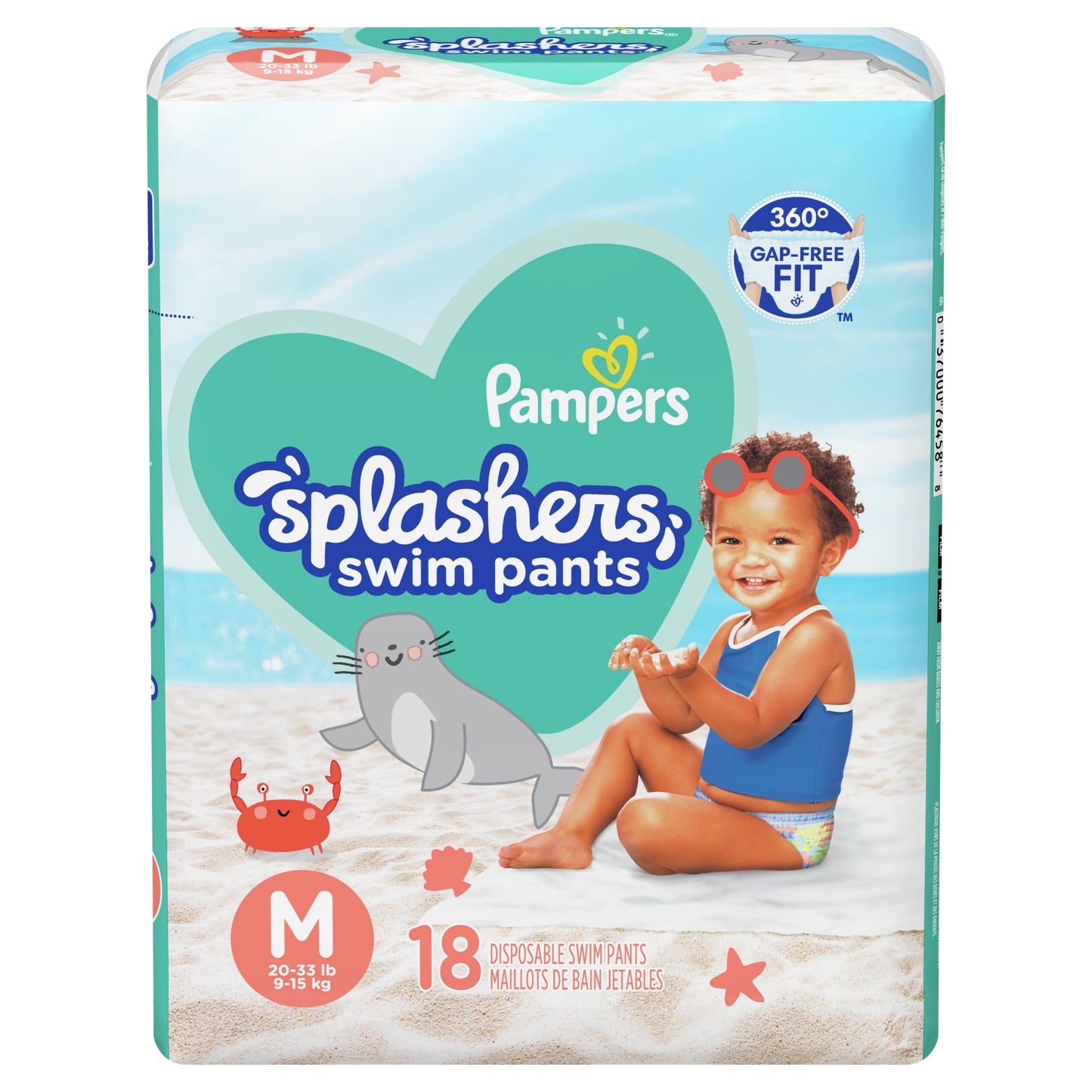 Pampers Splashers Swim Diapers Size m, 18 Count