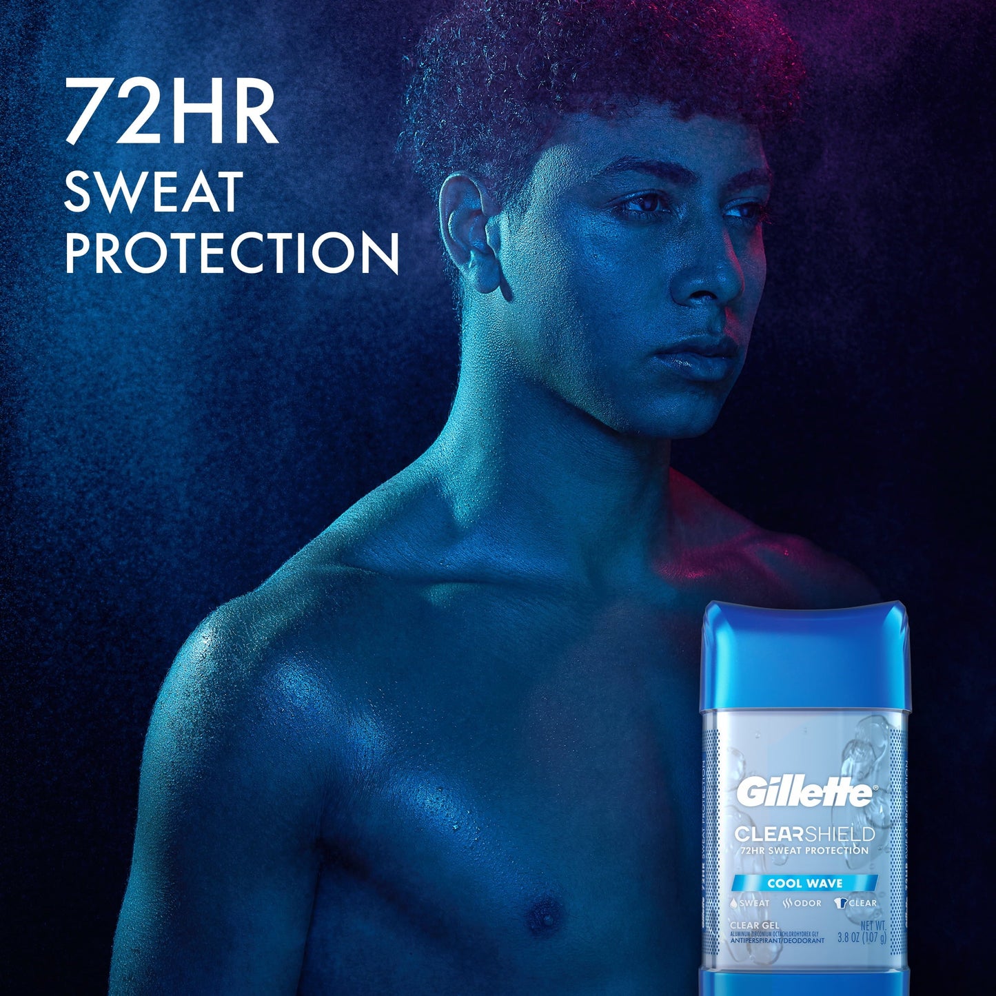 Gillette Antiperspirant and Deodorant for Men, Clear Gel, Cool Wave, 3.8oz