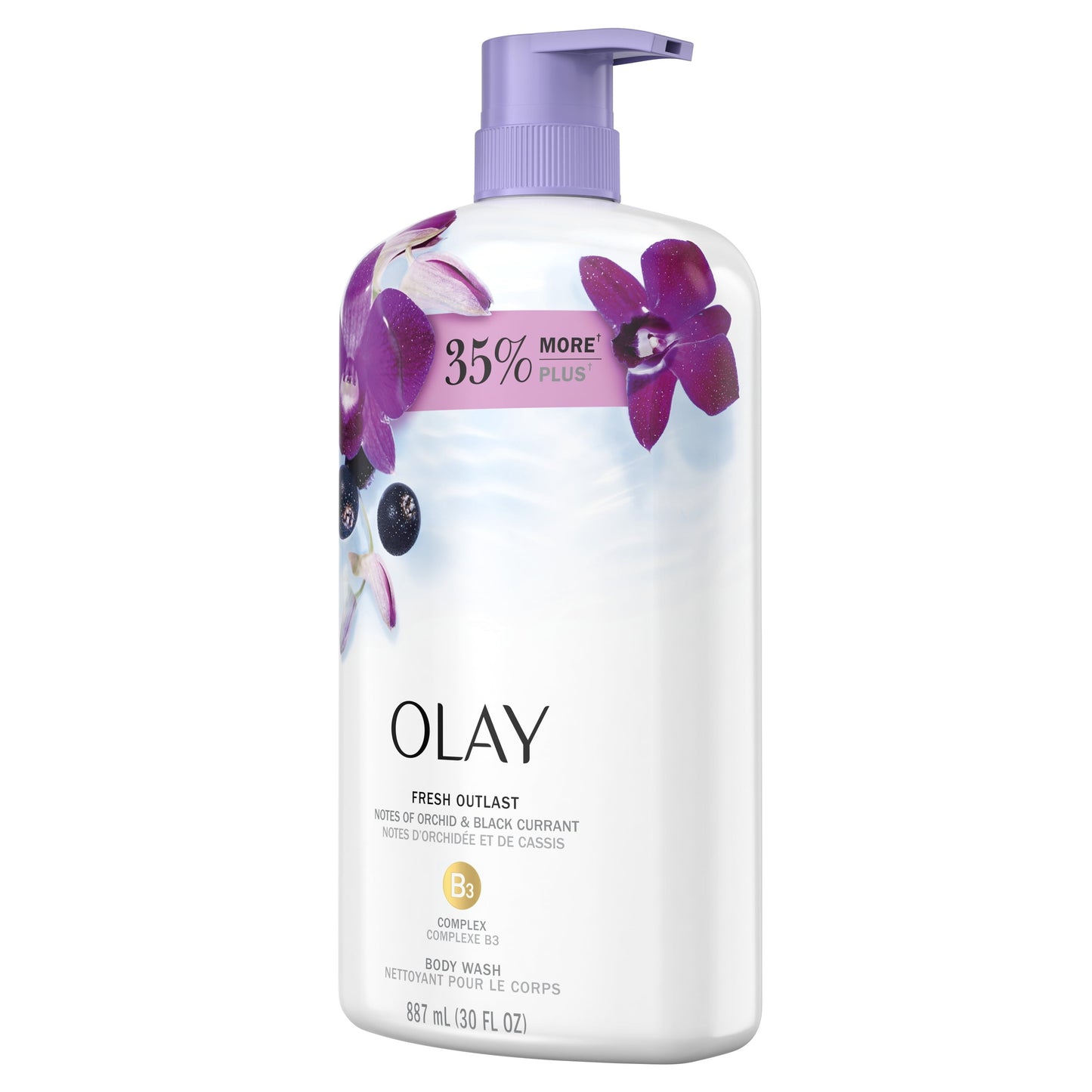 Olay Fresh Outlast Body Wash, Orchid & Black Currant, 30 fl oz