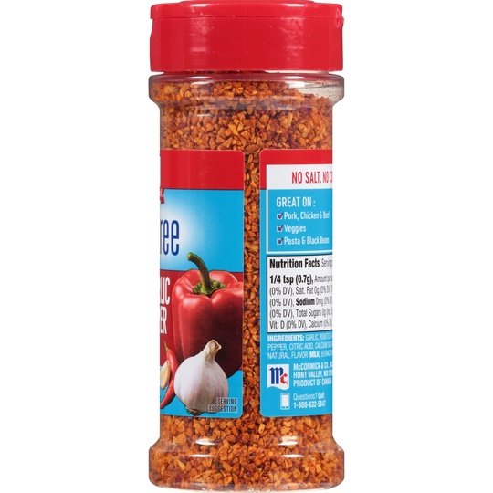 McCormick Salt Free Roasted Garlic and Bell Pepper Seasoning, 4.34 oz Mixed Spices & Seasonings