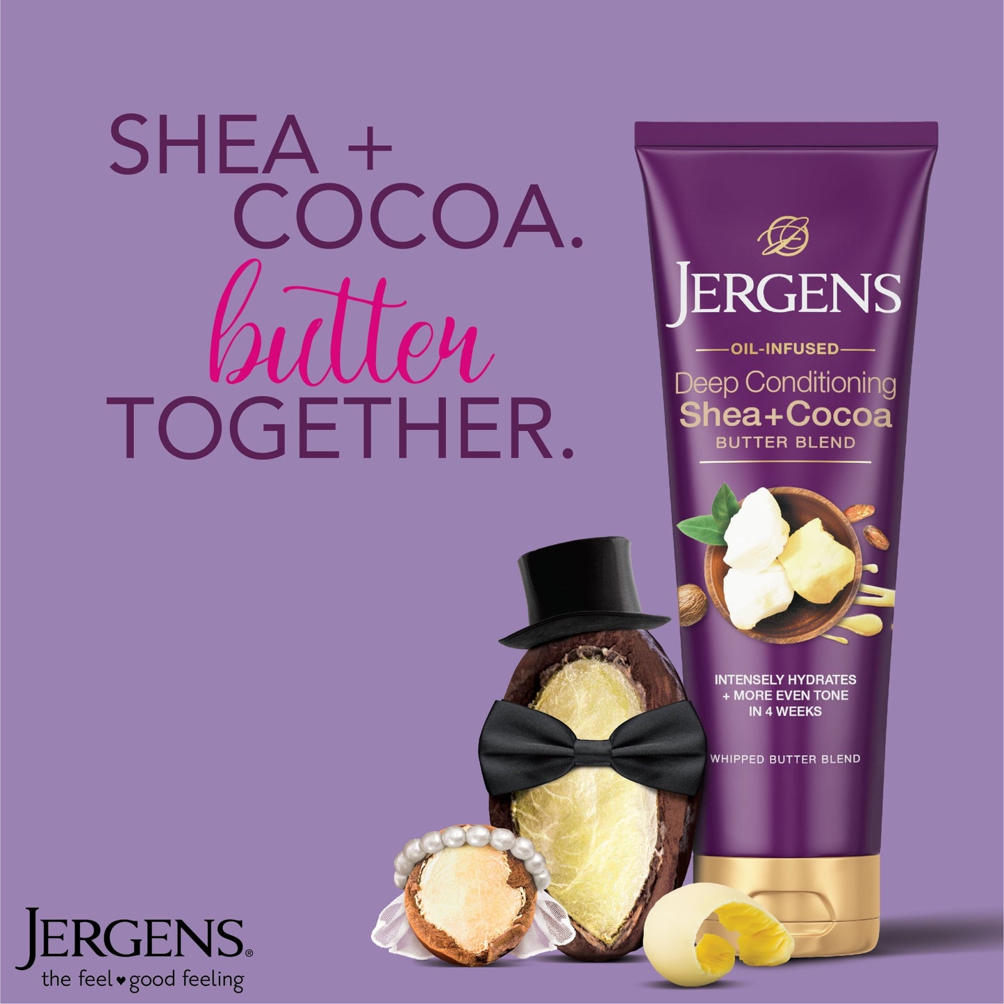 Jergens Hand and Body Lotion, Shea + Cocoa Butter Body Lotion for Dry Skin, Deep Conditioning Moisturizer, with Vitamins E & B3, 8.5 oz