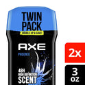 Axe Phoenix Long Lasting Antiperspirant Deodorant Stick Twin Pack, Crushed Mint and Rosemary, 3 oz