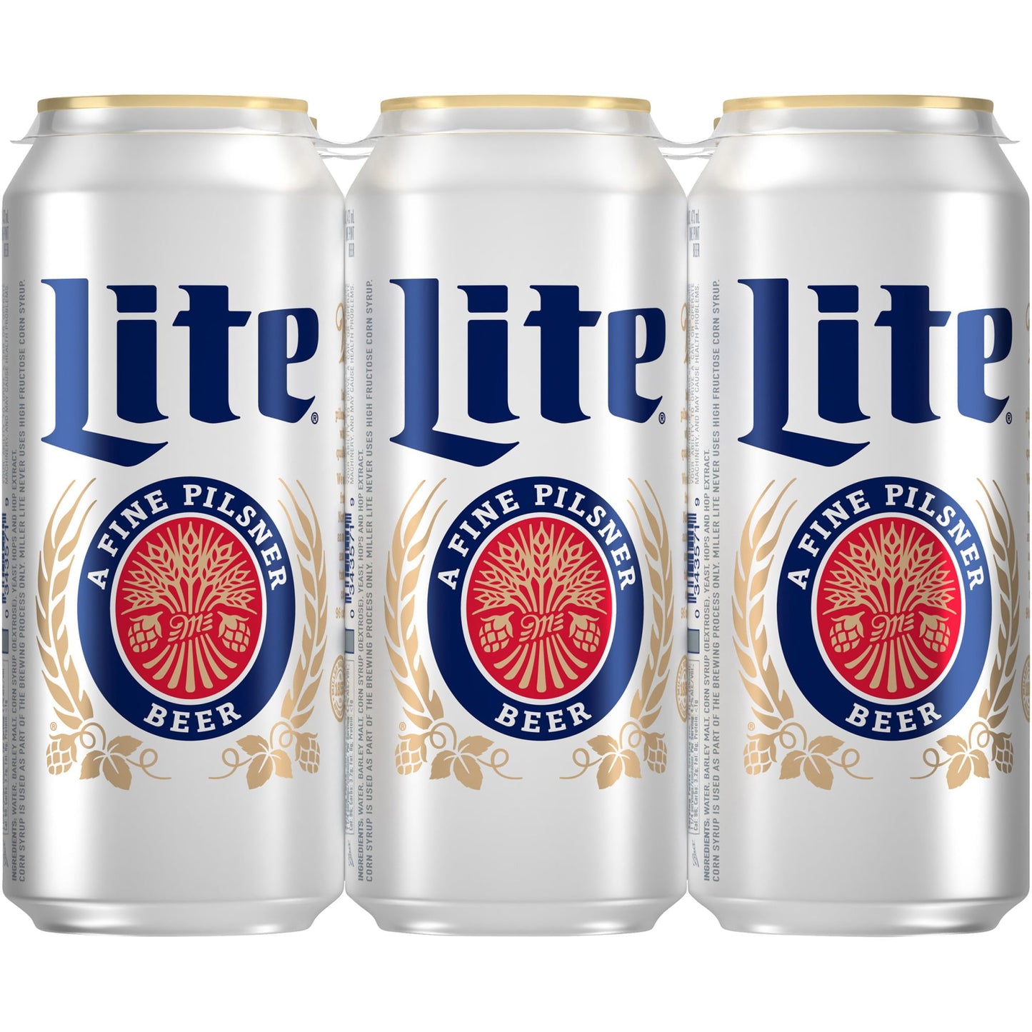 Miller Lite Lager Beer, 6 Pack, 16 fl oz Cans, 4.2% ABV