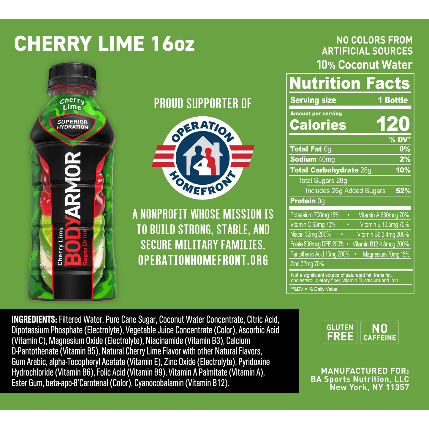 BODYARMOR Sports Drink Cherry Lime, 16 fl oz