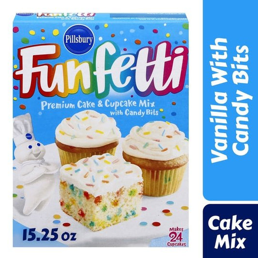 Pillsbury Funfetti Cake Mix with Candy Bits, 15.25 Oz Box