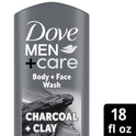 Dove Men+Care Purifying Hydrating Face and Body Wash, Charcoal and Clay, 18 fl oz