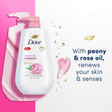 Dove Renewing Long Lasting Gentle Body Wash, Peony and Rose Oil, 30.6 fl oz