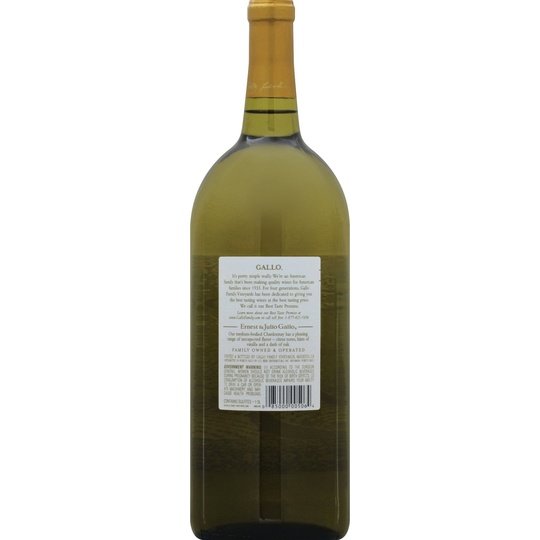 Gallo Family Vineyards Chardonnay White Wine 1.5 Liter Glass Bottle