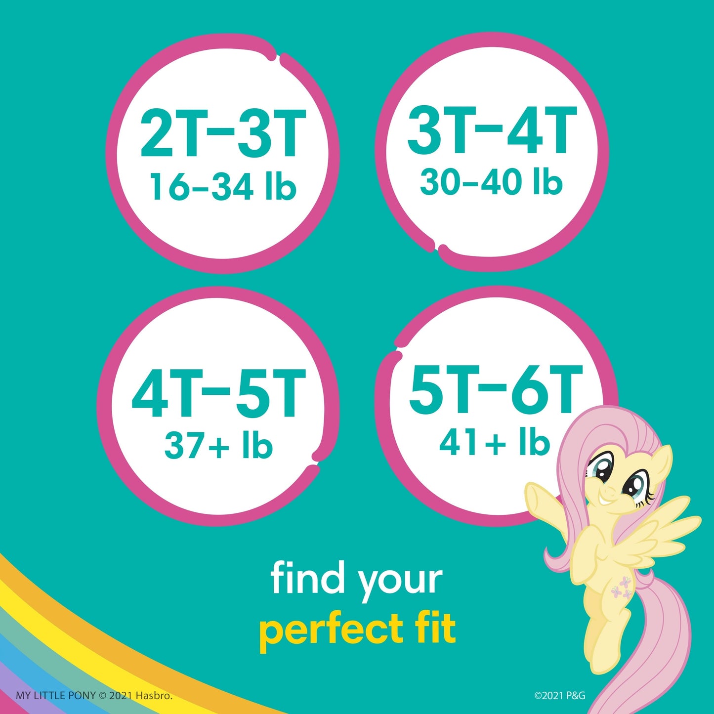 Pampers Easy Ups My Little Pony Training Pants Toddler Girls 2T/3T 84 Ct