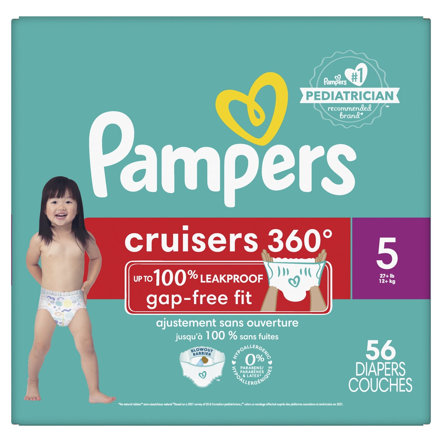 Pampers Cruisers Diapers 360 Size 5, 56 Count