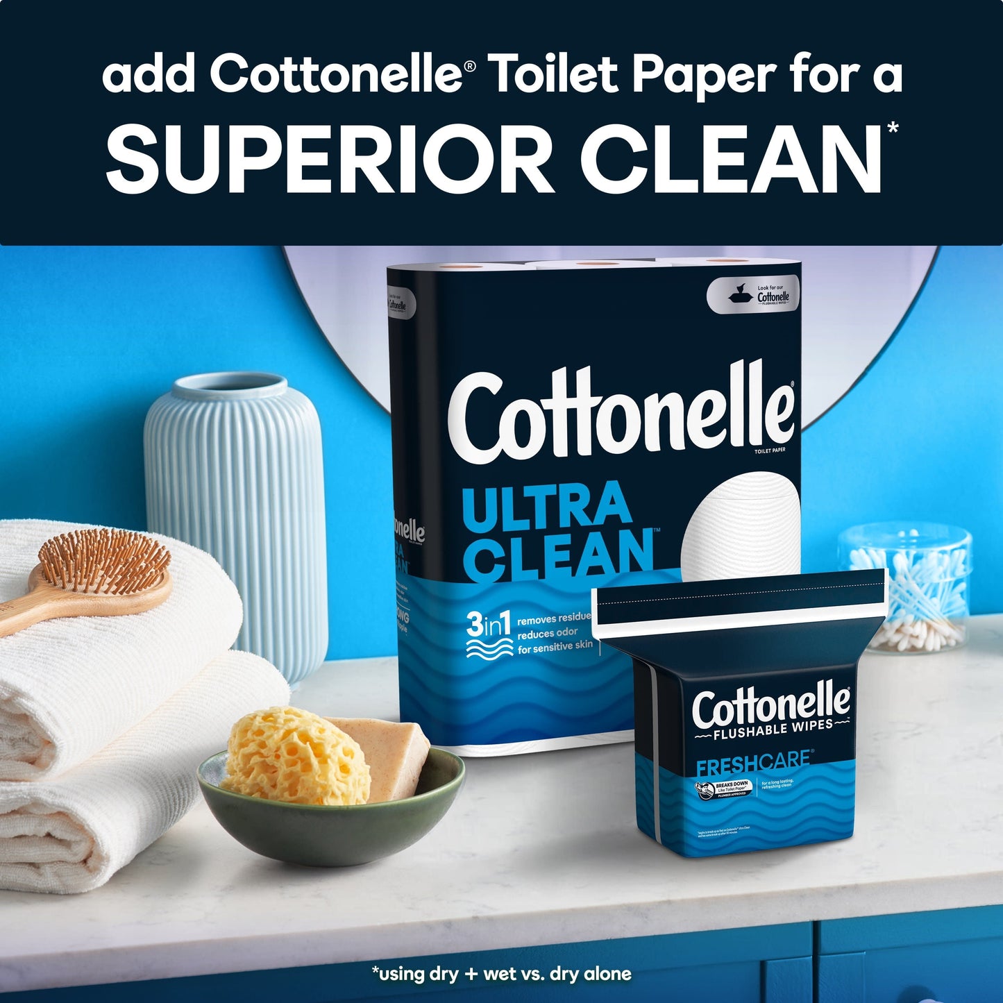 Cottonelle Fresh Care Flushable Wipes, 1 Resealable Bag, 168 Wipes Per Pack (168 Wipes Total)