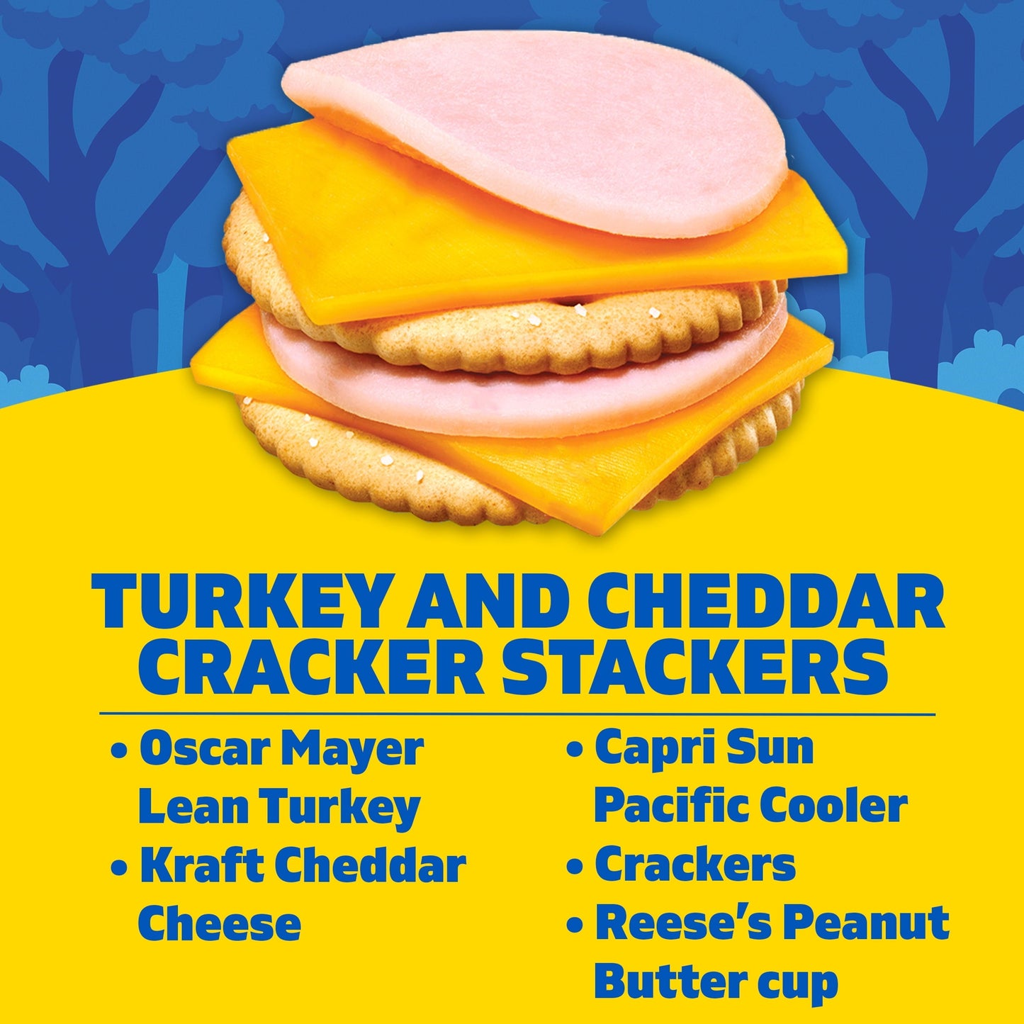 Lunchables Turkey & Cheddar Cheese Cracker Stackers Kids Lunch Meal Kit, 8.9 oz Box