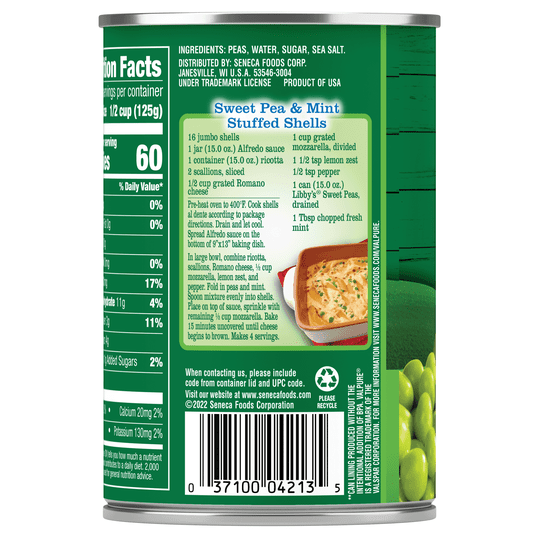 (6 Cans) Libby's Canned Sweet Peas, 15 oz