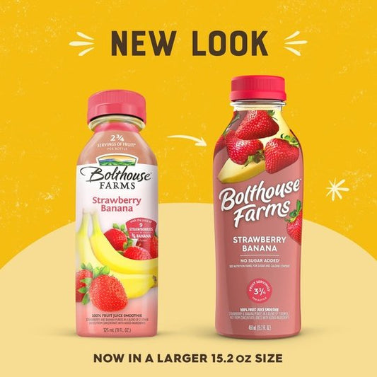 Bolthouse Farms Fruit Juice Smoothie, Strawberry Banana, 15.2 fl. oz. Bottle