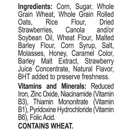 Post Honey Bunches of Oats with Strawberries Breakfast Cereal, Honey Oats and Strawberry Cereal, 16.5 OZ Box