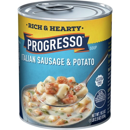 Progresso Rich & Hearty, Italian Sausage & Potato Canned Soup, Gluten Free, 18.5 oz.