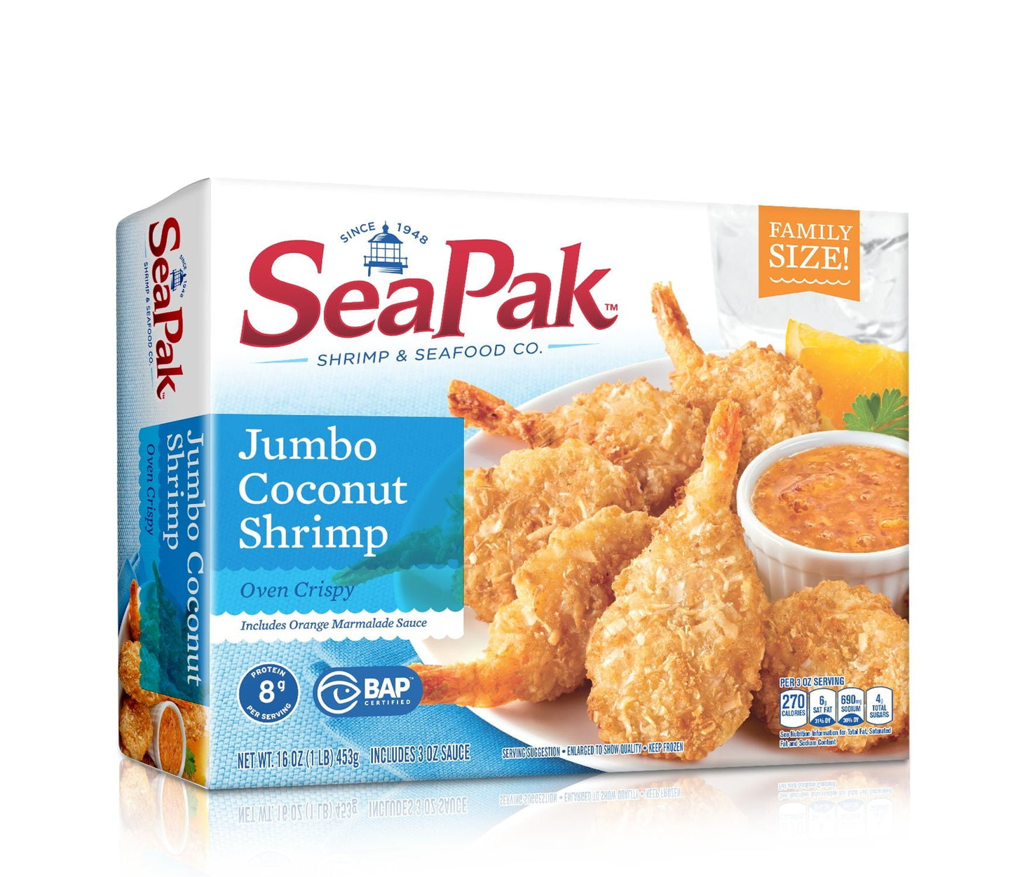 SeaPak Jumbo Coconut Shrimp with Orange Marmalade Sauce, Frozen, 16 oz