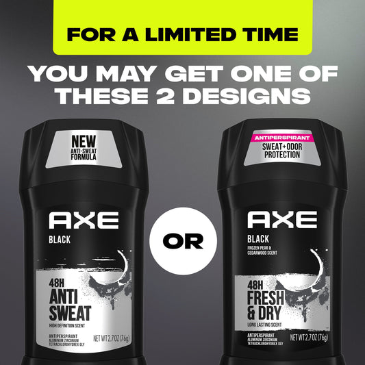 Axe Black Long Lasting Men's Antiperspirant Deodorant Stick, Frozen Pear and Cedarwood, 2.7 oz