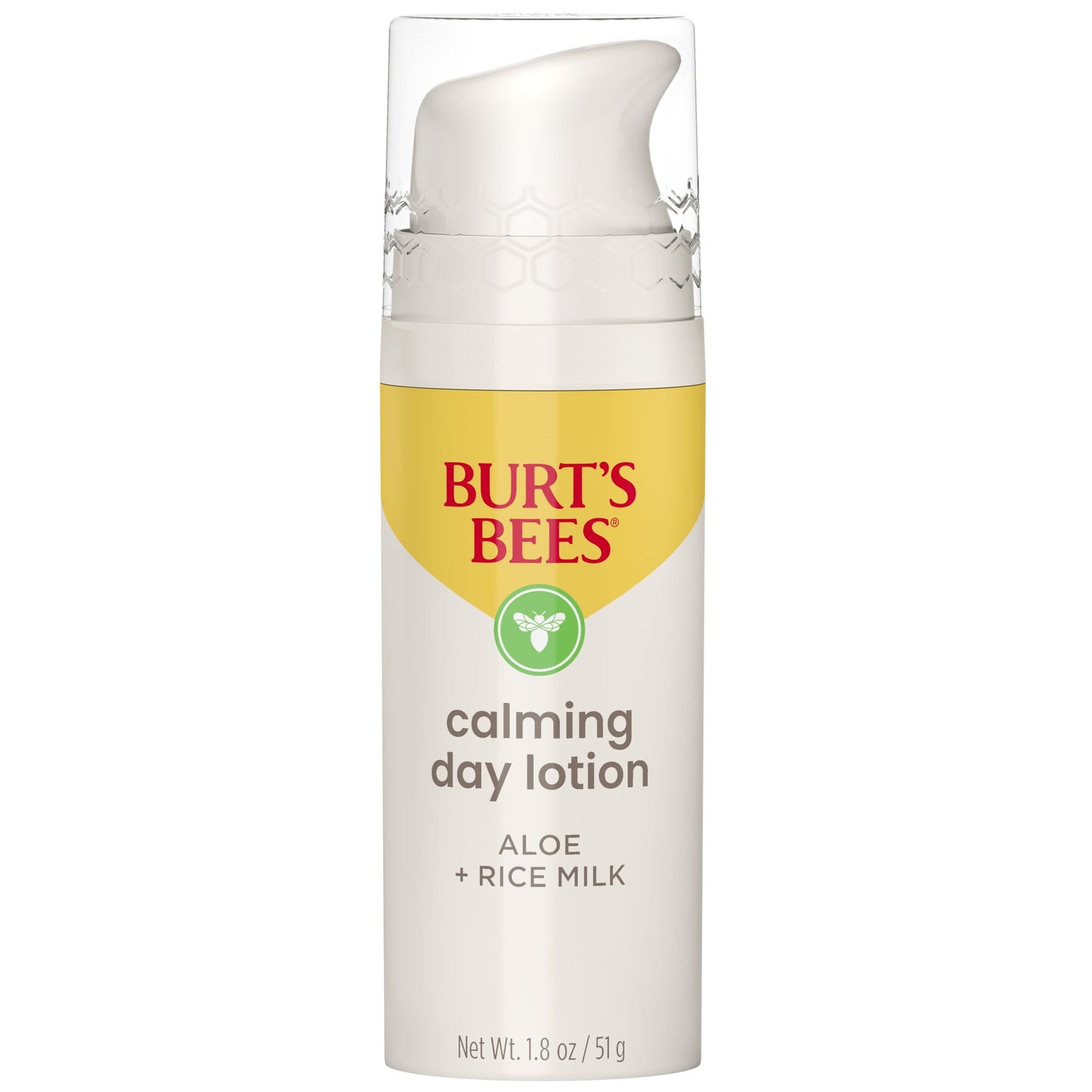 Burt's Bees Calming Day Lotion with Aloe and Rice Milk, for Sensitive Skin, 1.8 fl oz